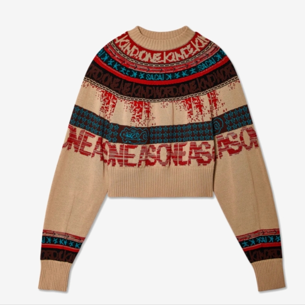 Sacai • Women’s Eric Haze Jacquard Knit Pullover Sweater Size Small